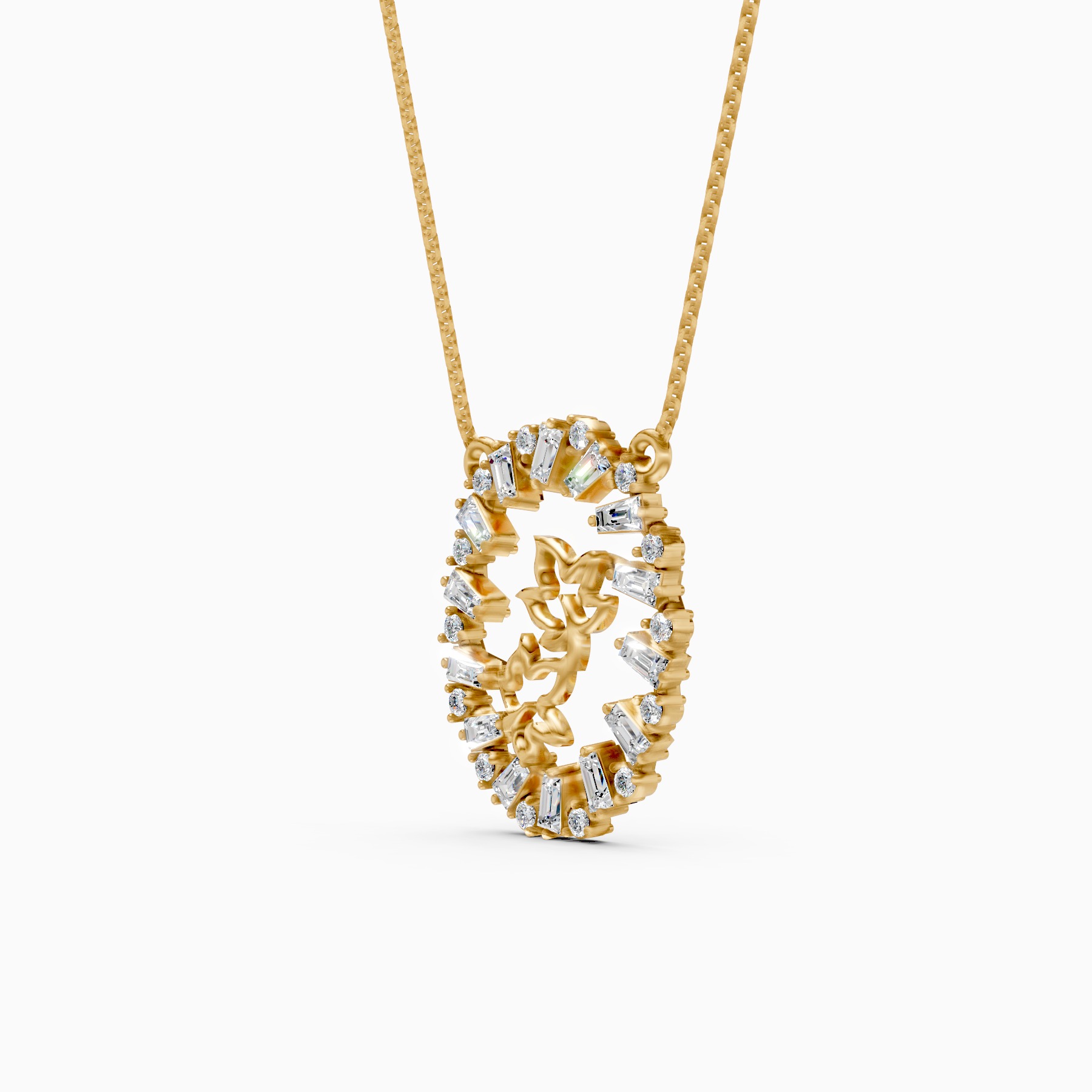 Floral Diamond Pendant Necklace